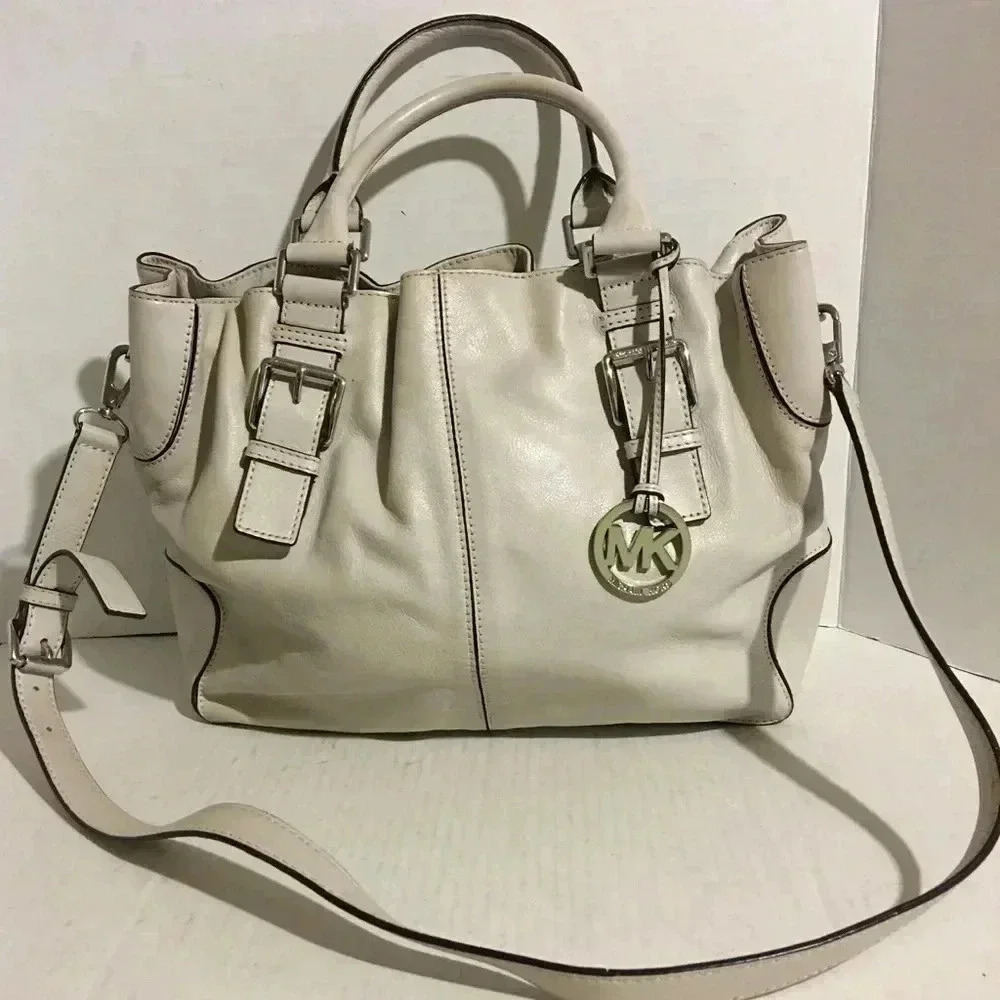 Michael kors master leather mix satchel handbag